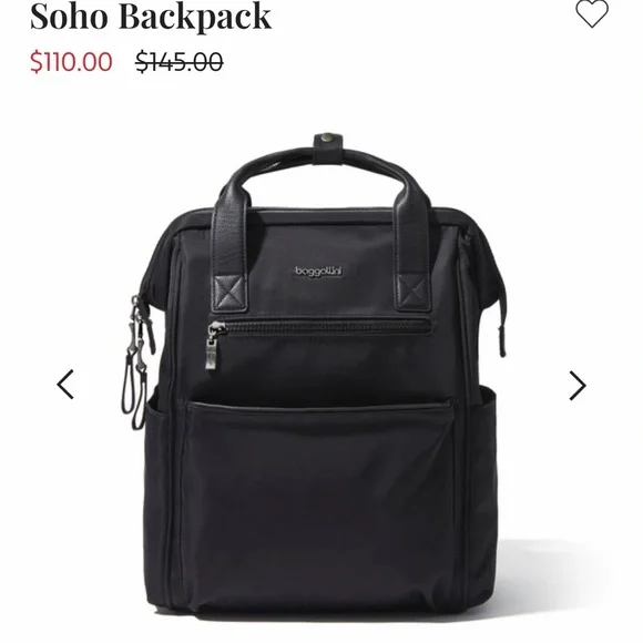 Baggallini Black Men's Backpack - Picture 4 of 4